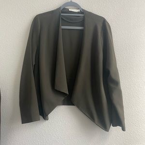 GUC L LUSH Olive green cropped waterfall jacket